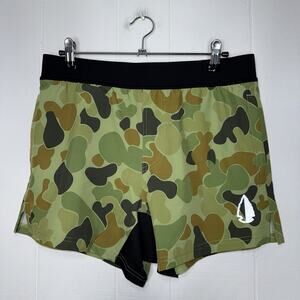 TACHUNTFISH Men’s The Runner Short Green Frog Camo Lined Size Medium